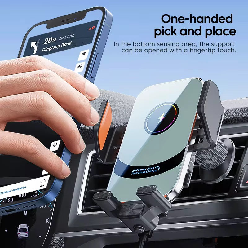 Wireless car charger phone holder mount