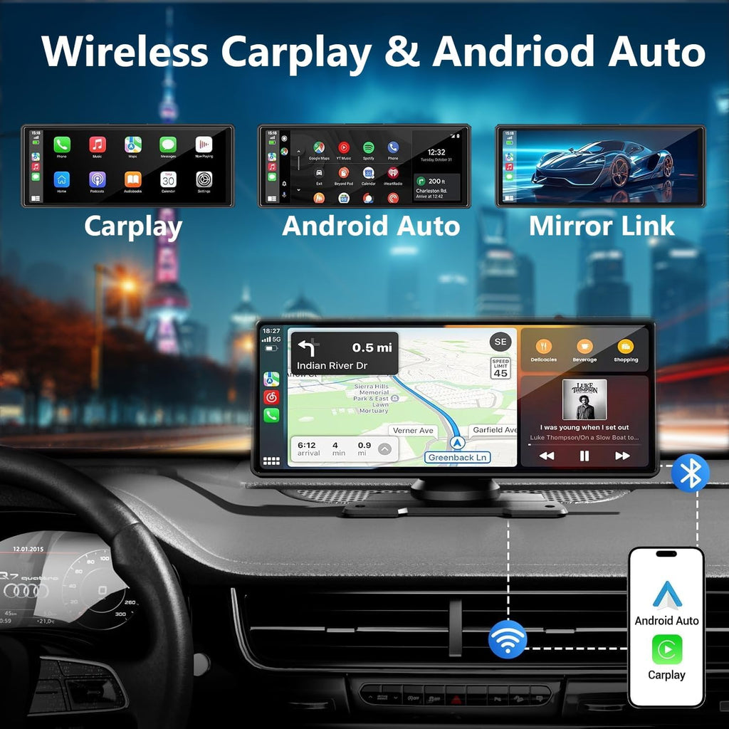 10.26″ Portable Wireless Carplay Car Monitor