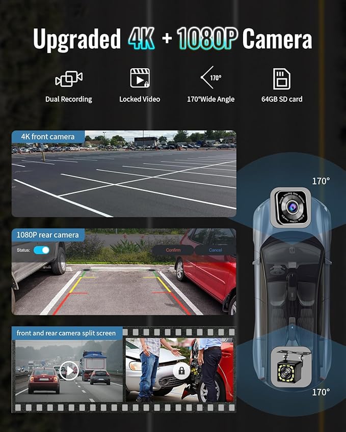 Premium 9" Wireless CarPlay Screen & Dash Cam