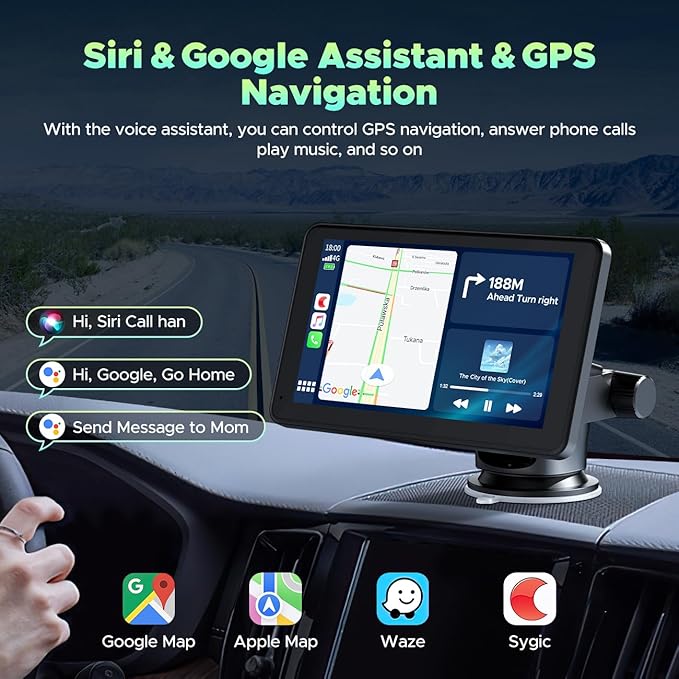 7” Portable Wireless Carplay Screen
