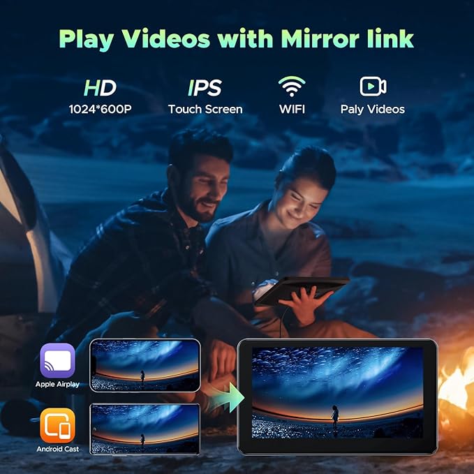7” Portable Wireless Carplay Screen