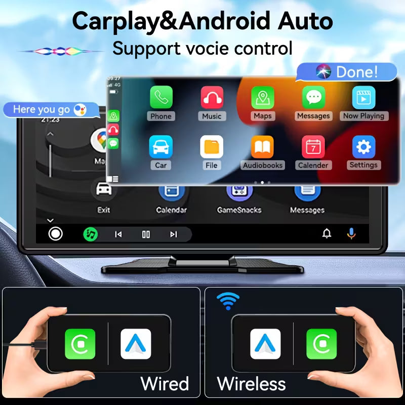 10.26″ Portable Wireless Carplay Car Monitor