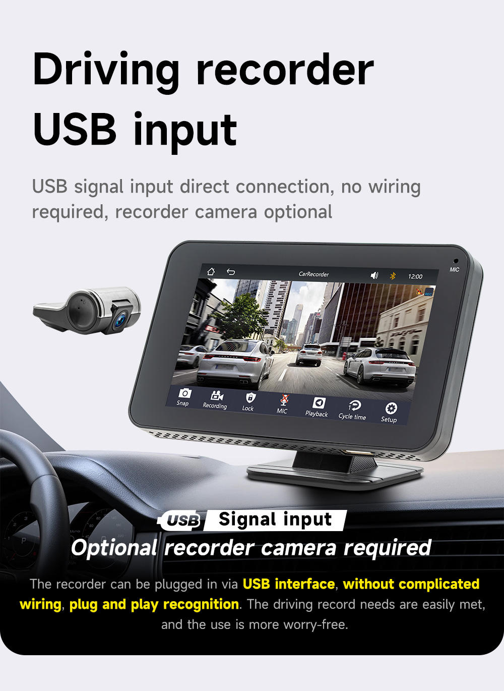 4.7" Carplay Car Smart Screen Multimedia Video Player Wireless Carplay Android Auto Car Radio for Apple Android Stereo