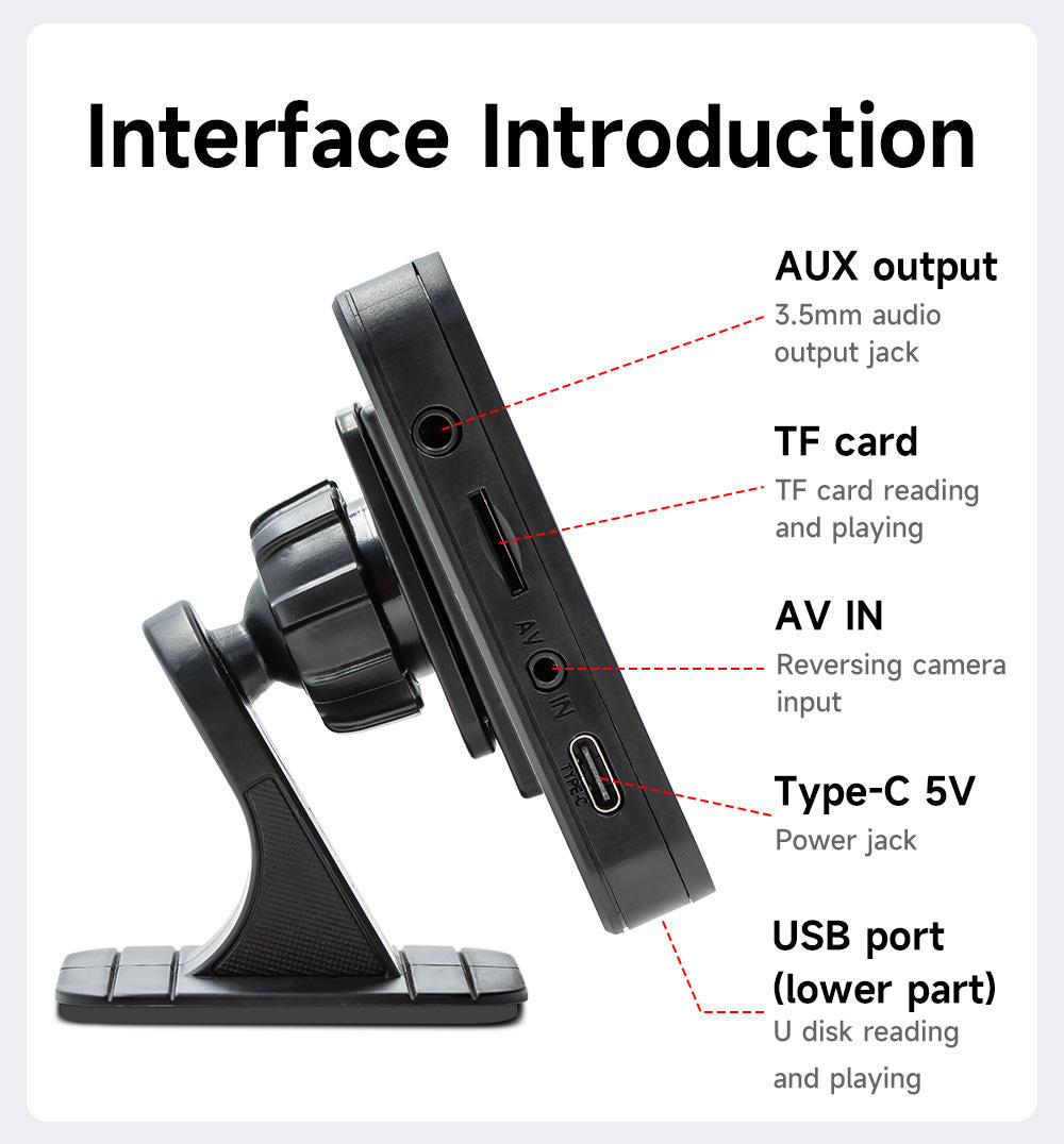 4.7" Carplay Car Smart Screen Multimedia Video Player Wireless Carplay Android Auto Car Radio for Apple Android Stereo