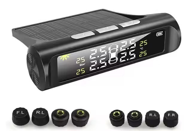 4 Sensor Tires Tire TPMS S2 Solar Power Pressure Monitoring System Universal Wireless with 4 External Sensors Monitor 4 Tires