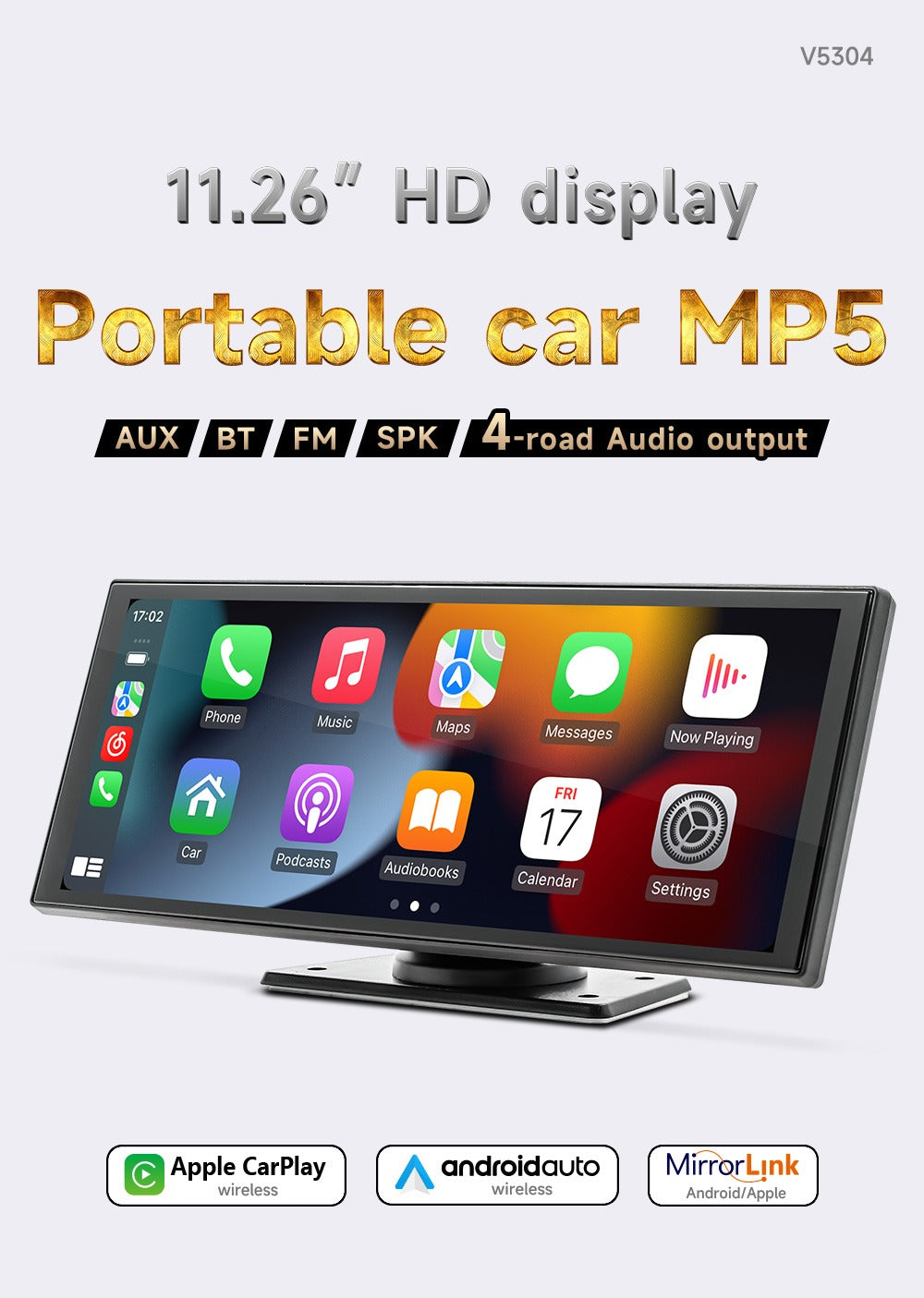 11.5-Inch Large Wireless CarPlay Screen for Any Vehicle
